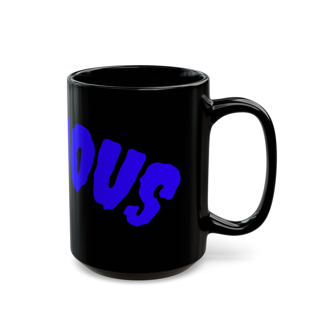 Bold Blue 'Vacuous' Black Coffee Mug — 11oz & 15oz