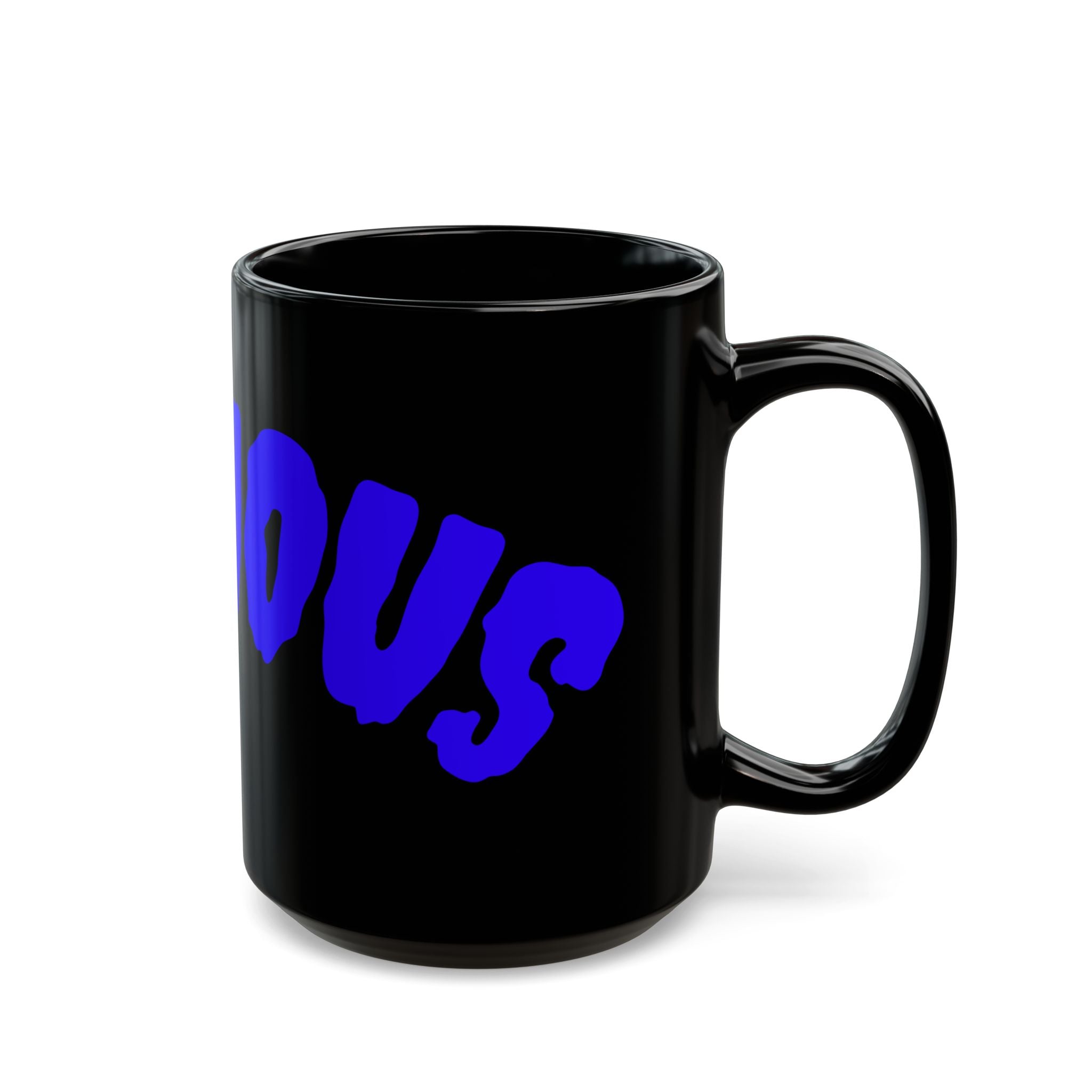 Bold Blue 'Vacuous' Black Coffee Mug — 11oz & 15oz