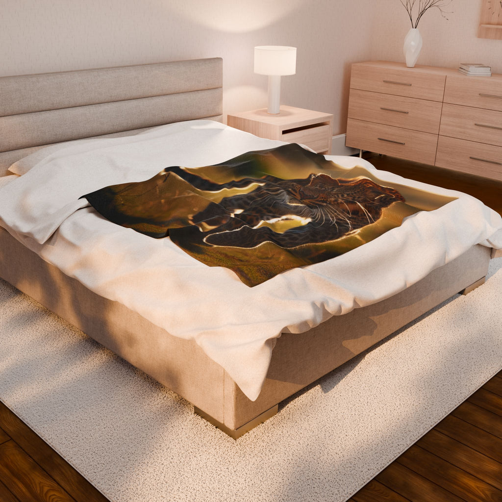 Velveteen Plush Blanket - Leopard