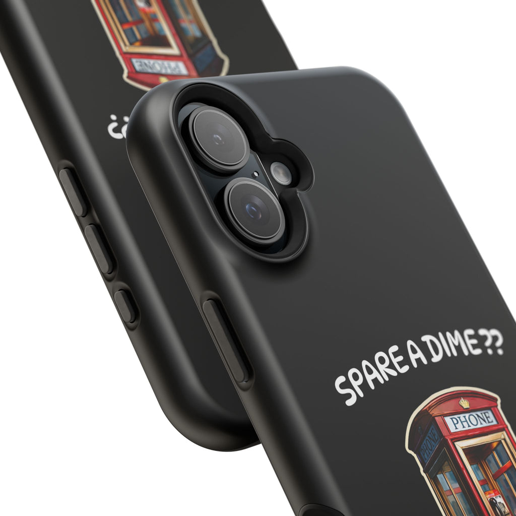 Phone Case — 'Spare a Dime?' Retro Phone Booth Magnetic Impact‑Resistant Case