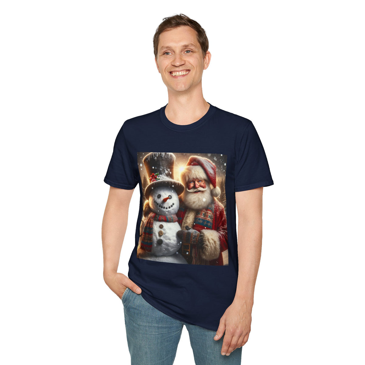 Christmas Santa & Snowman T-Shirt