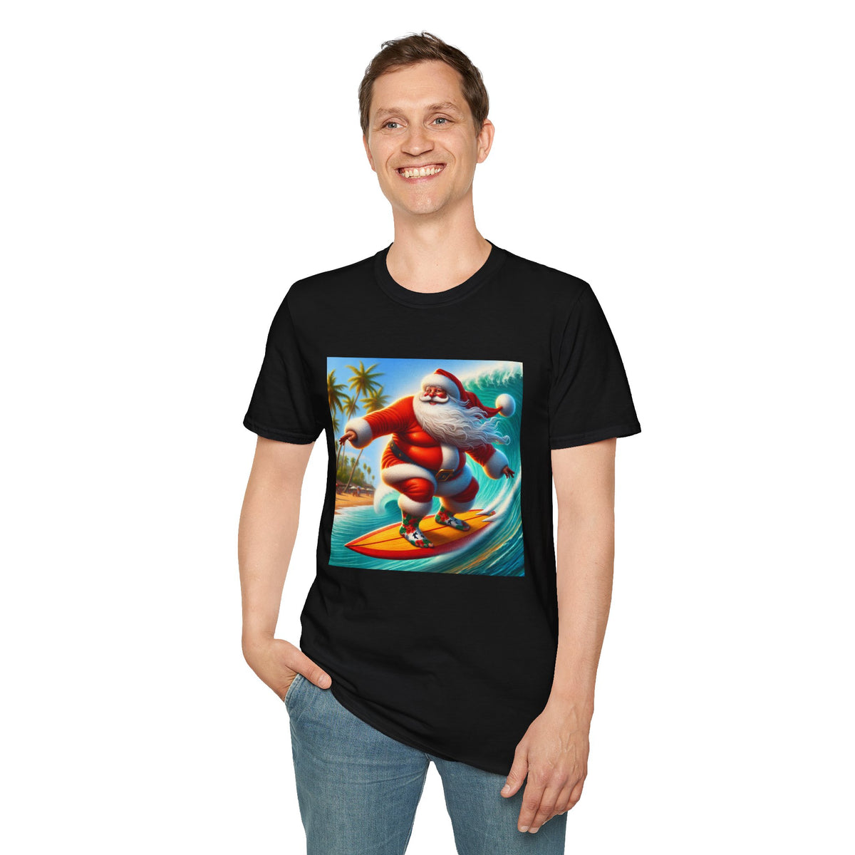 Surfing Santa Christmas T-Shirt