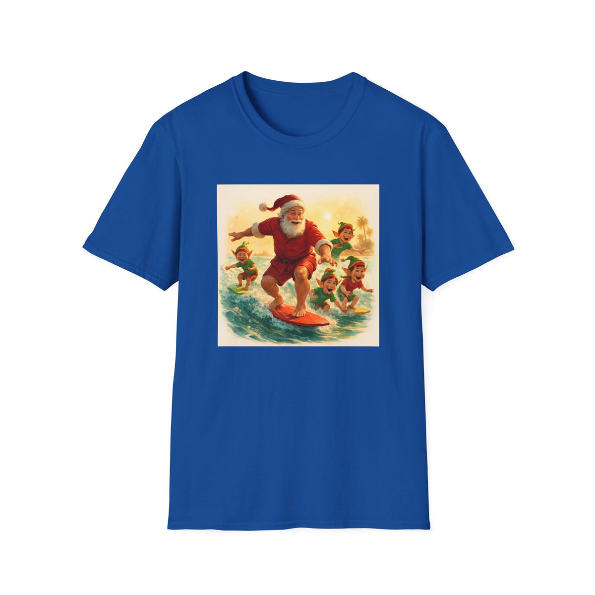 Surfing Santa Vintage Christmas T-Shirt