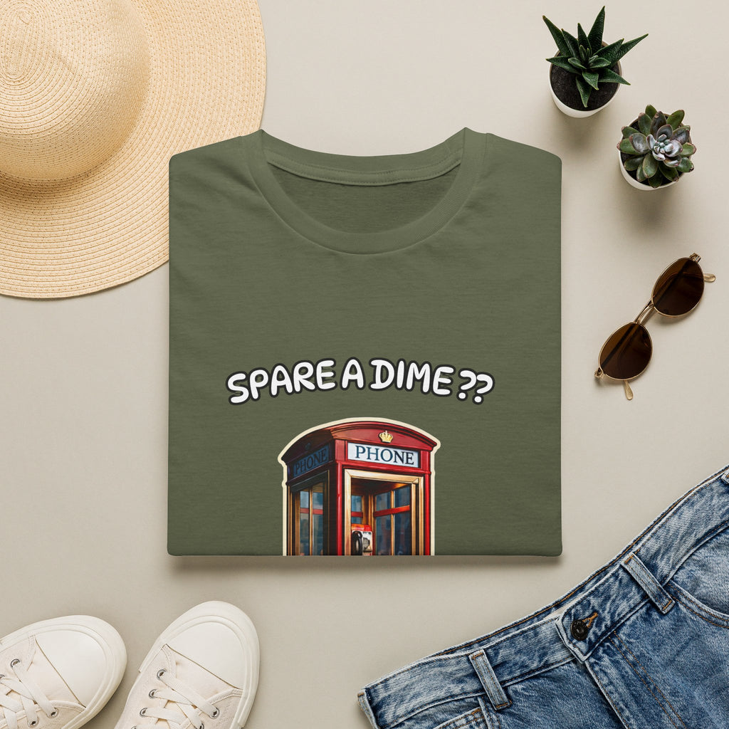 T-Shirt — "Spare a Dime?" Vintage Phone Booth Graphic Tee
