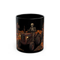 Halloween Skeleton Tractor Mug — Pumpkin Patch Spooky Coffee Cup (11oz/15oz)