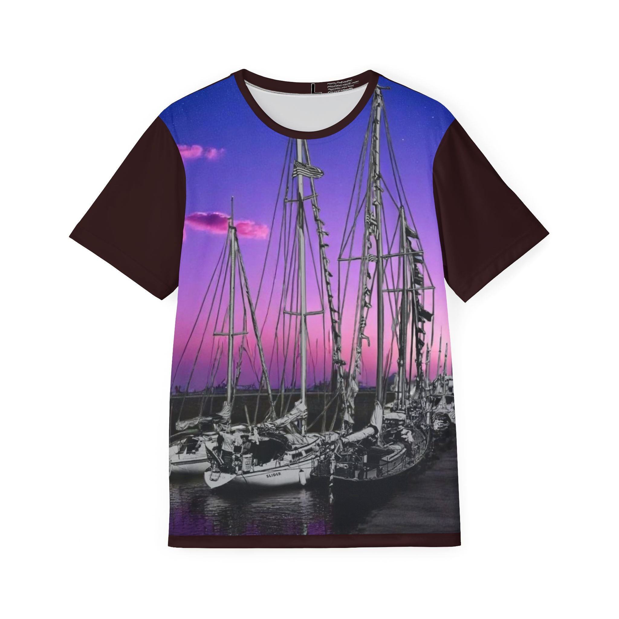 Sailboat Harbor Sunset Men's Jersey