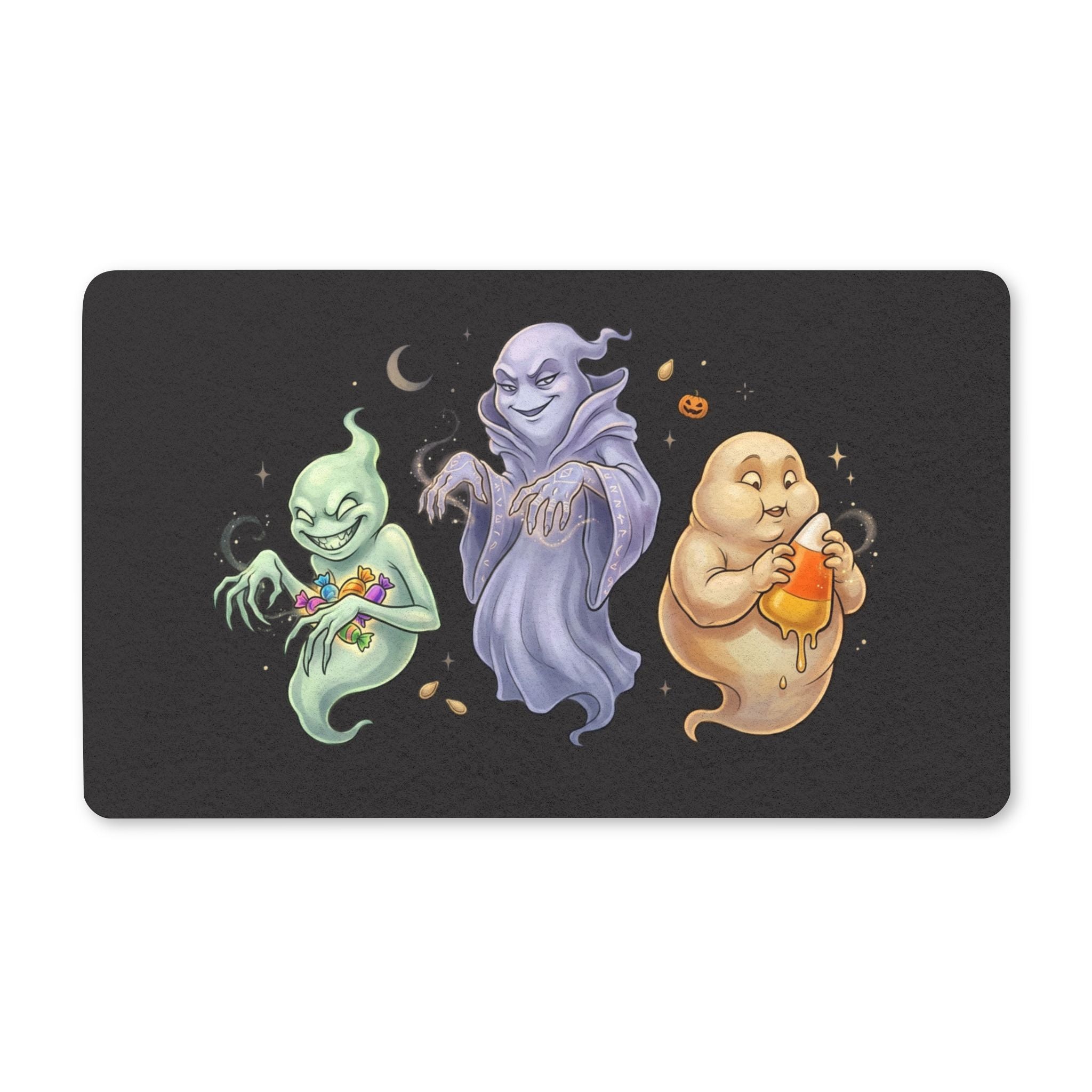 Three Personality Ghosts Halloween Doormat