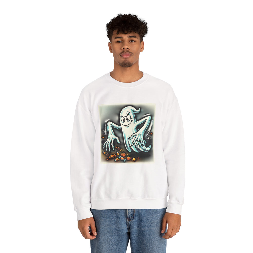 Vintage Candy Ghost Halloween Crewneck Sweatshirt