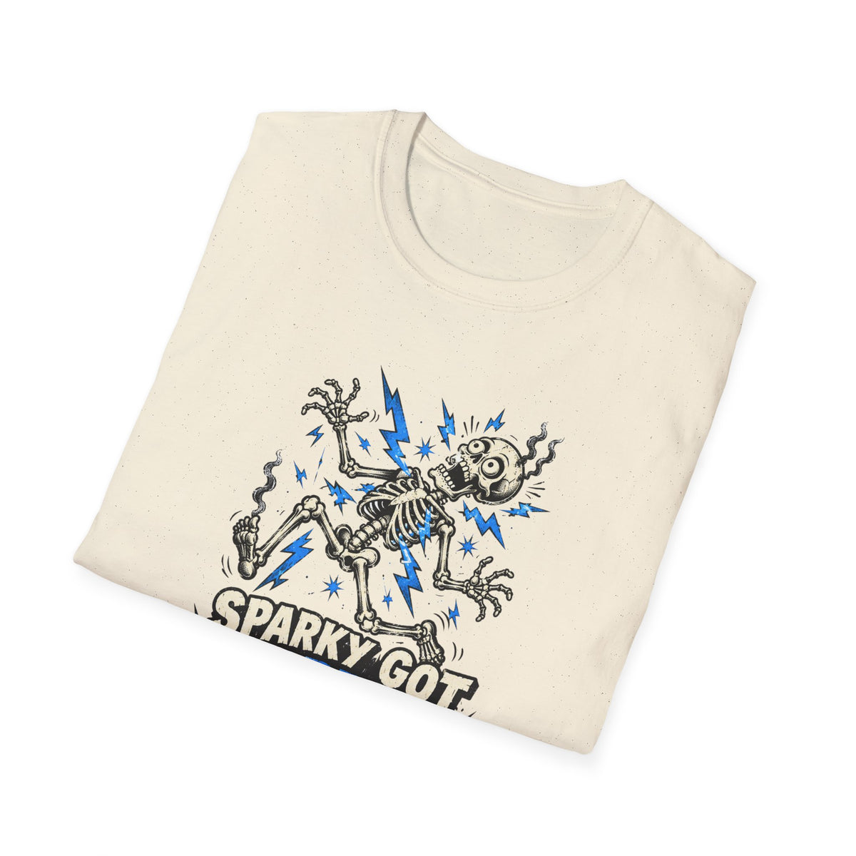 Sparky Got Zapped Skeleton Graphic T-Shirt