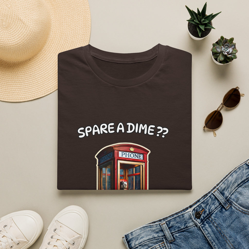 T-Shirt — "Spare a Dime?" Vintage Phone Booth Graphic Tee
