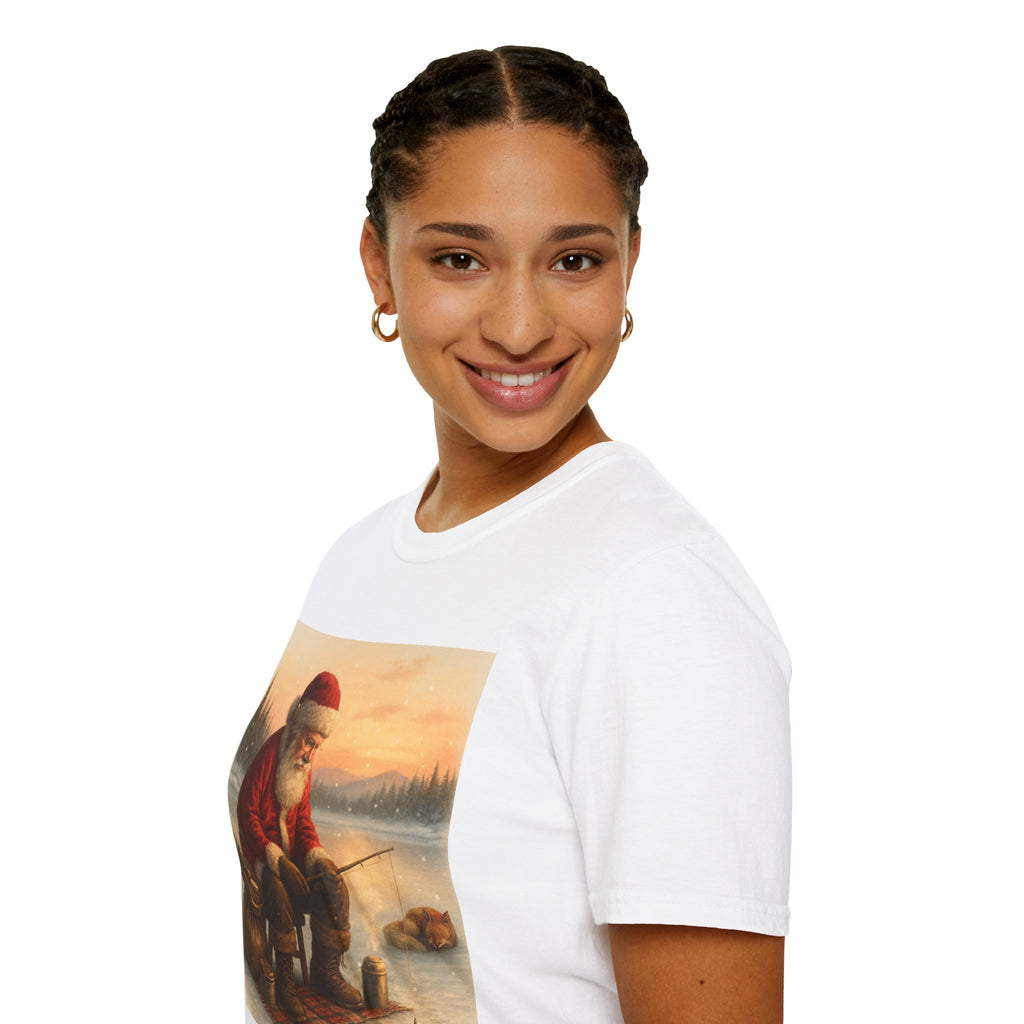 Santa Fishing Christmas T-Shirt