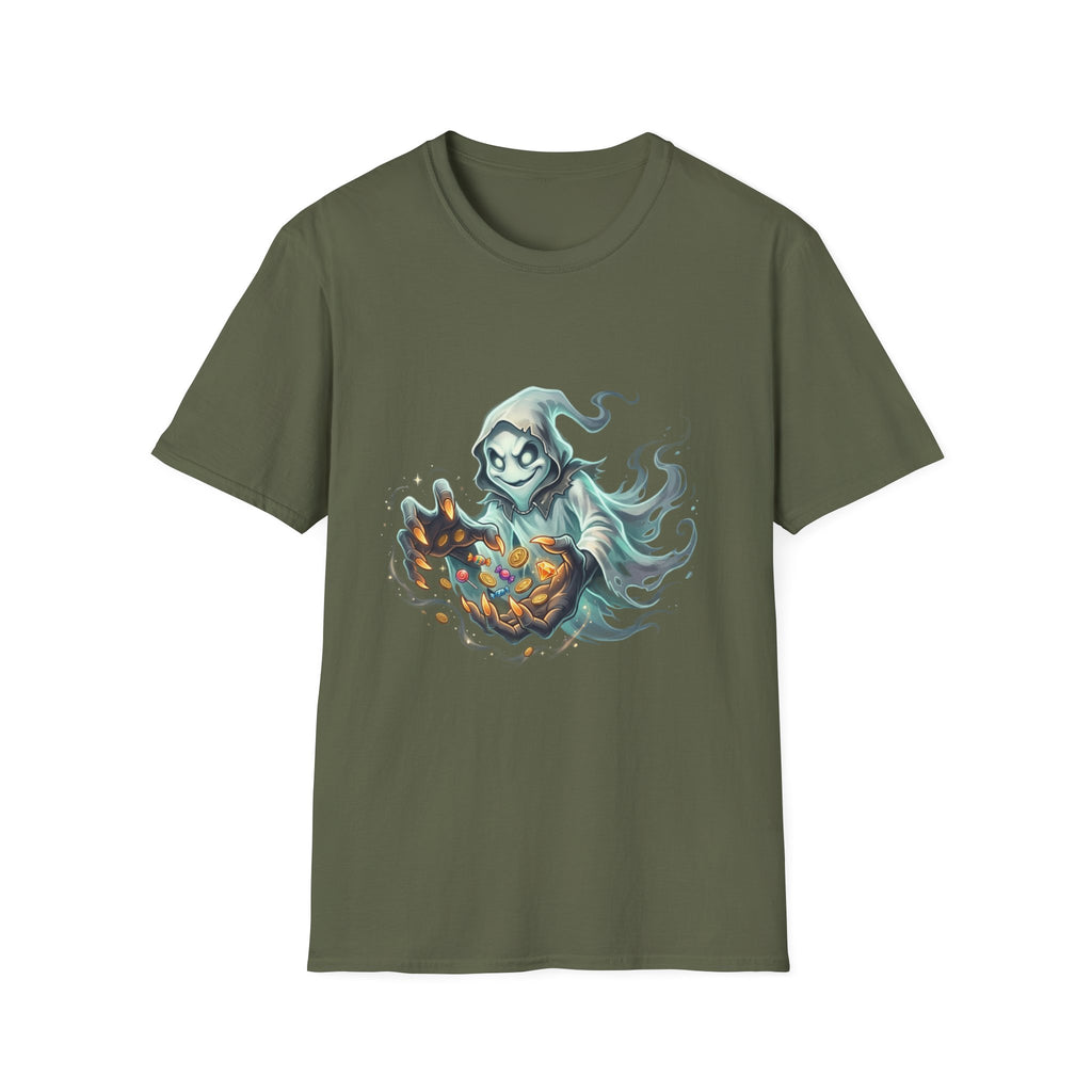 Hooded Ghost Halloween Unisex Softstyle T-Shirt