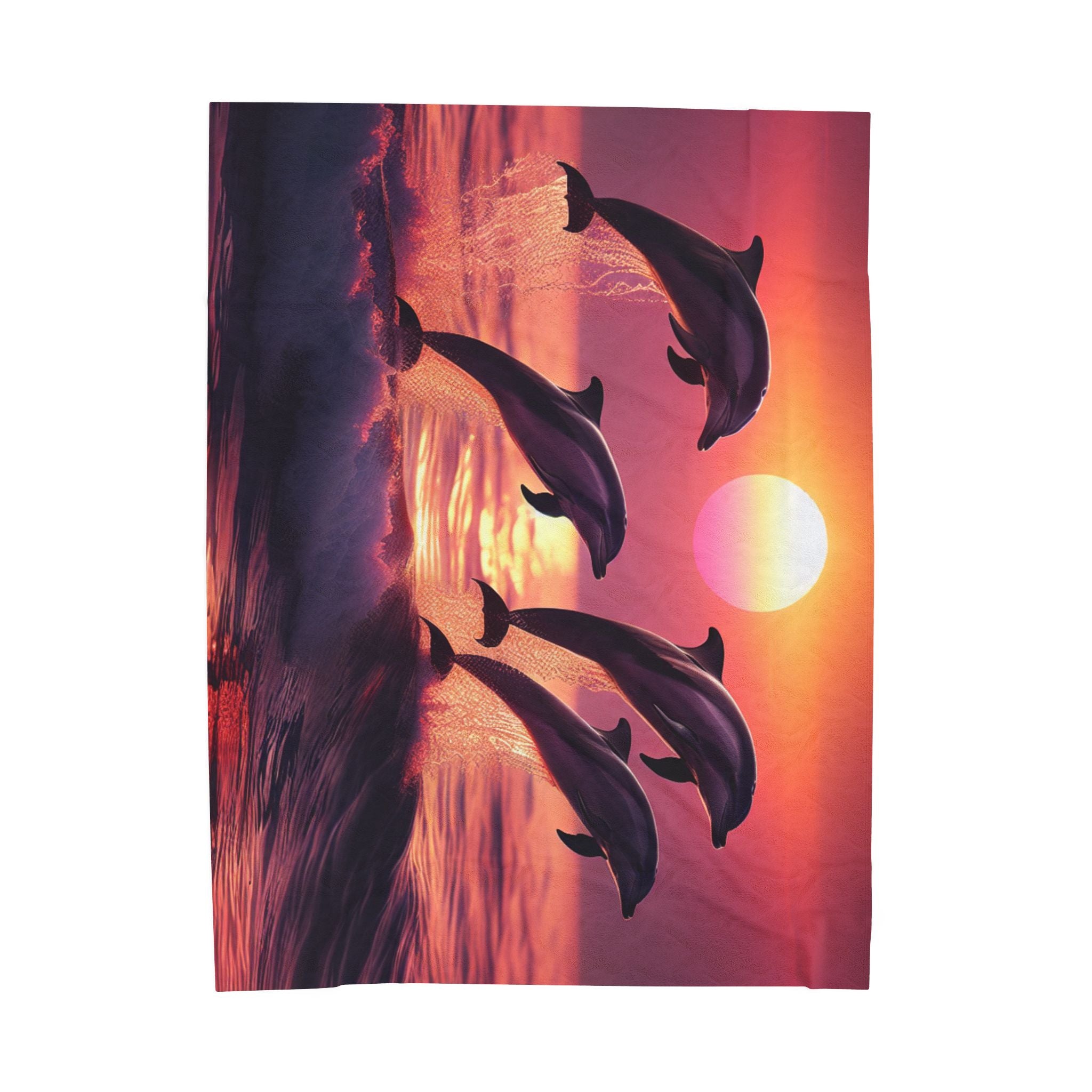 Velveteen Plush Blanket - Dolphins 3