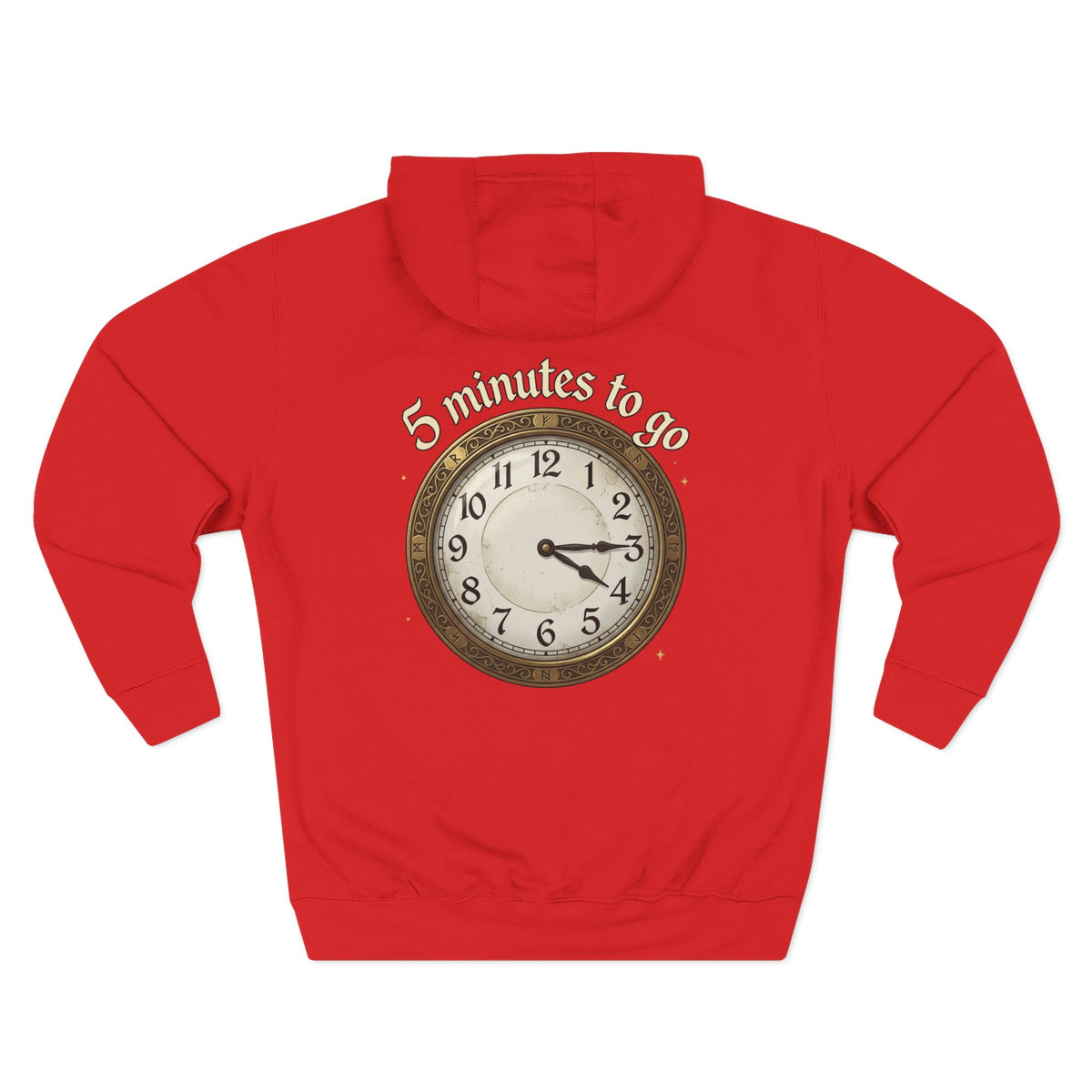 5 Minutes to Go Vintage Clock Graphic Hoodie