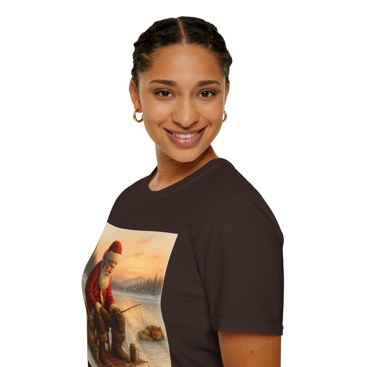 Santa Fishing Christmas T-Shirt