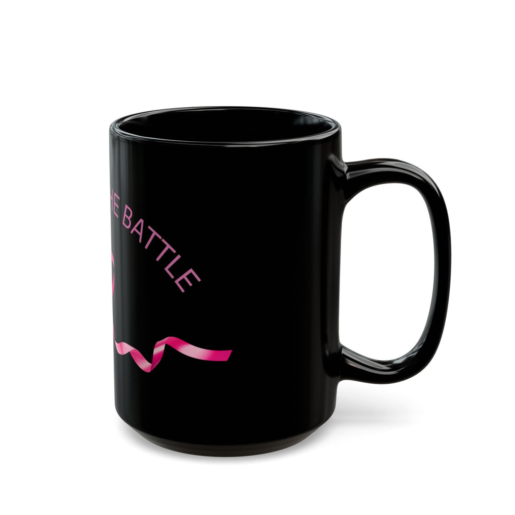 Winning the Battle Breast Cancer Support Black Mug