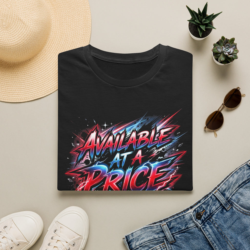 — "Available at a Price" Graphic Tee (Bold Comic-Style Design)