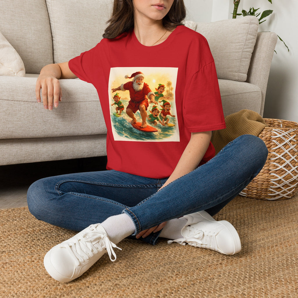 Surfing Santa Vintage Christmas T-Shirt