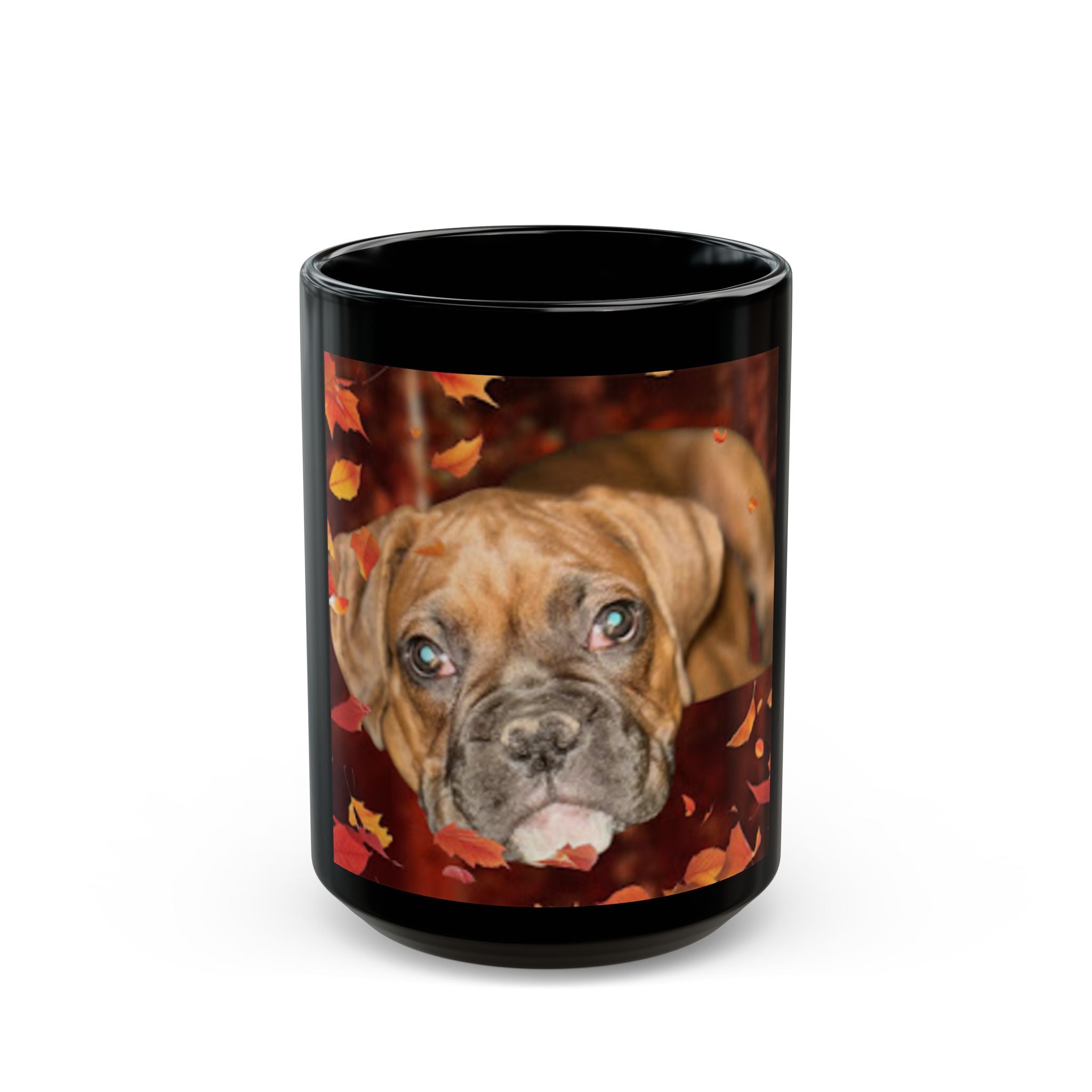Boxer Puppy Black Coffee Mug