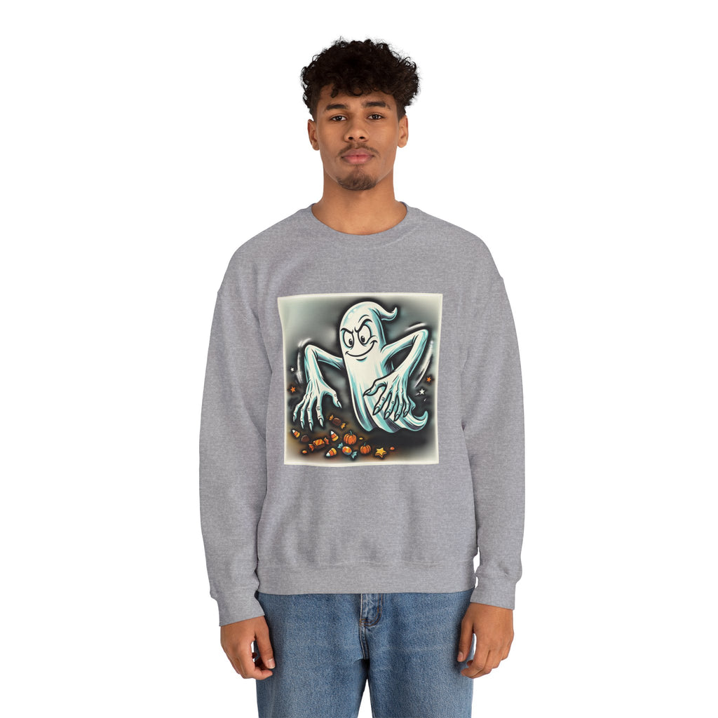 Vintage Candy Ghost Halloween Crewneck Sweatshirt