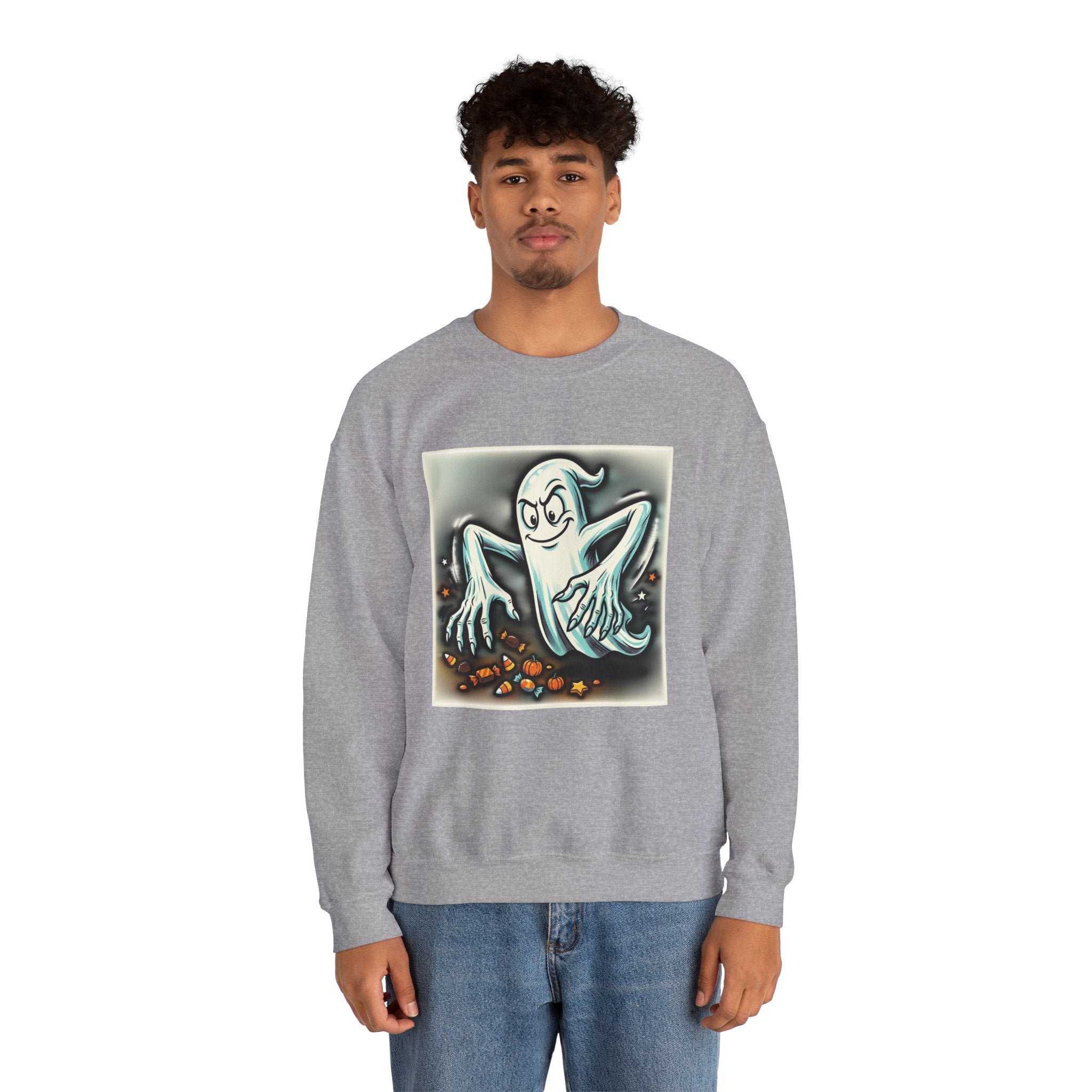 Vintage Candy Ghost Halloween Crewneck Sweatshirt