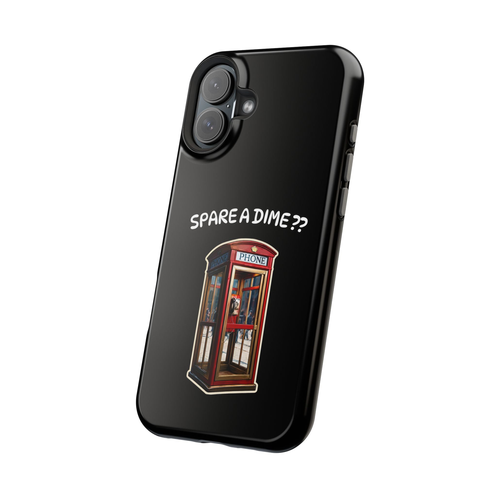 Phone Case — 'Spare a Dime?' Retro Phone Booth Magnetic Impact‑Resistant Case