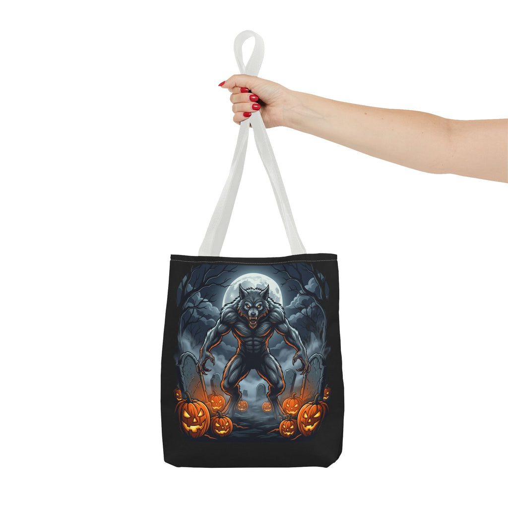 Werewolf Halloween Tote Bag — Full Moon Pumpkin Horror AOP Tote