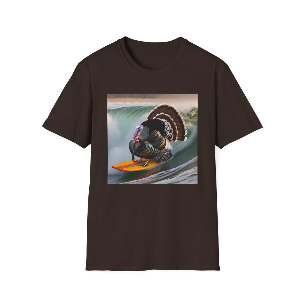 Surfing Turkey T-Shirt — Funny Thanksgiving Surfboard Graphic Tee