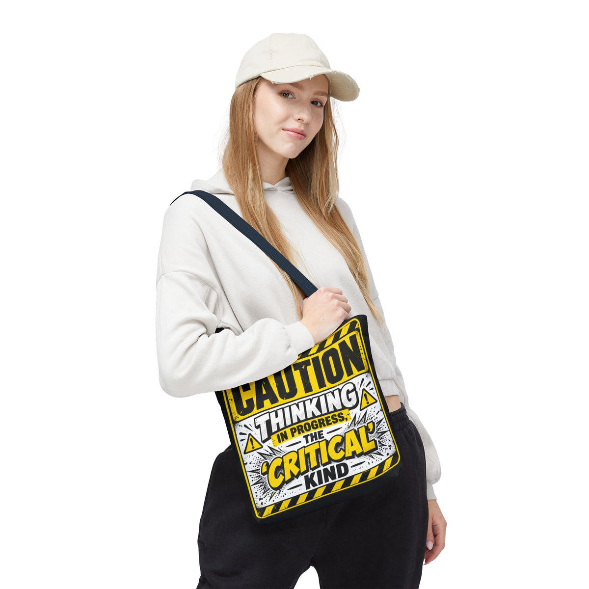 Caution Thinking in Progress Critical Kind Tote Bag