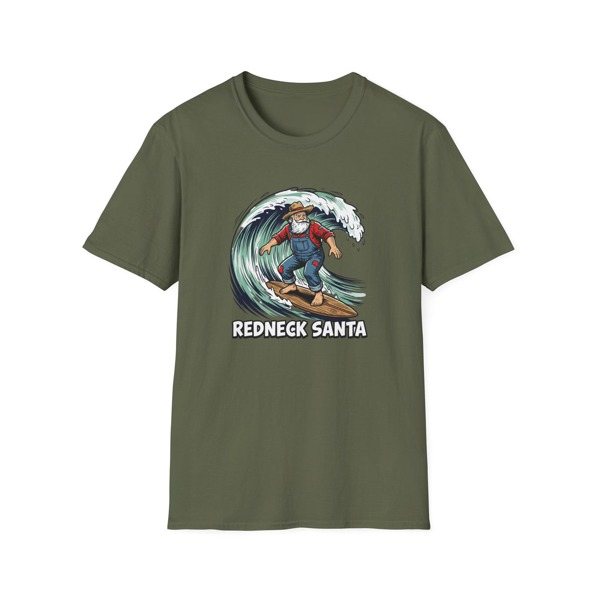Redneck Santa T-Shirt — Surfing Santa Holiday Graphic Tee