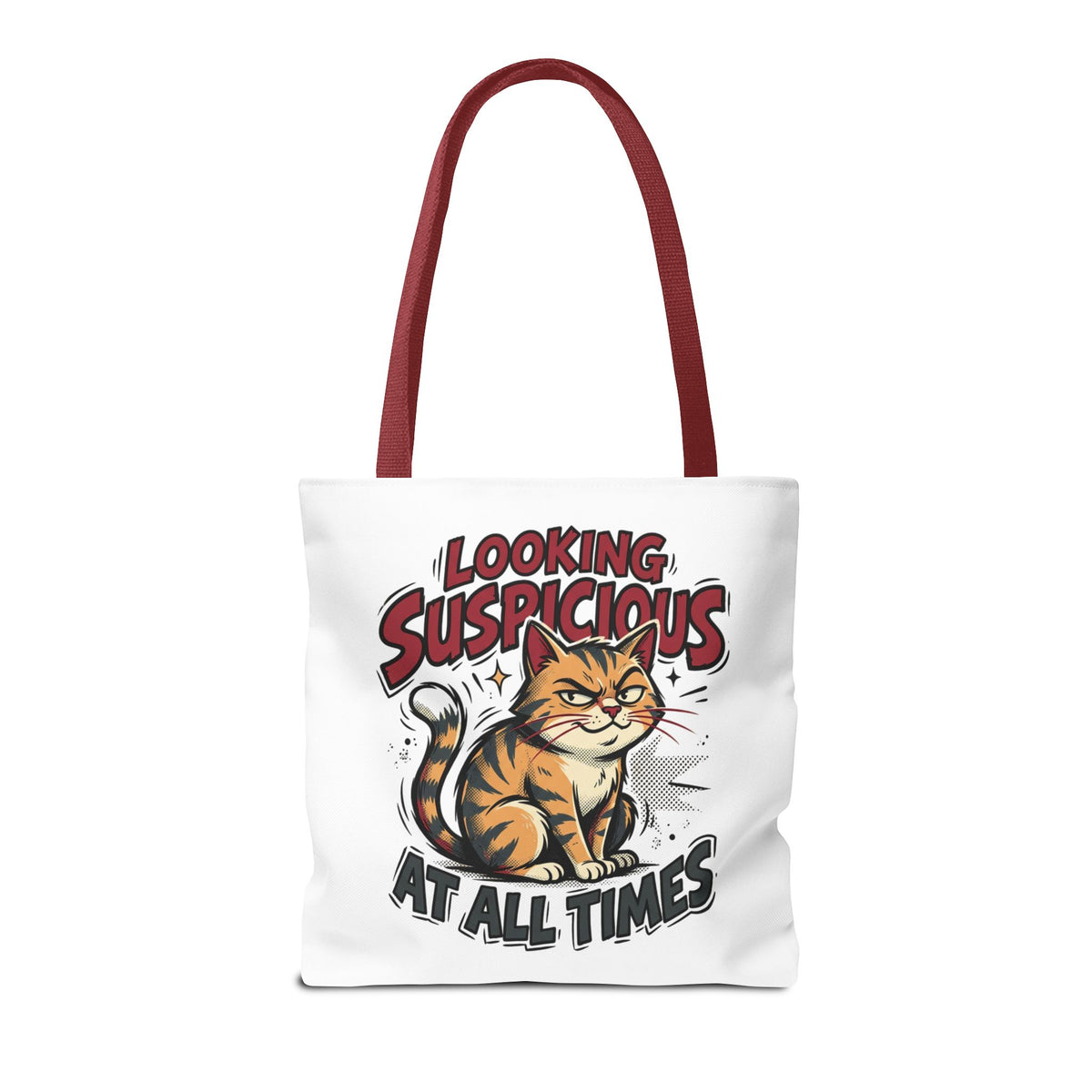 Looking Suspicious Cat Tote Bag - Funny Cat Lover Canvas Shopper