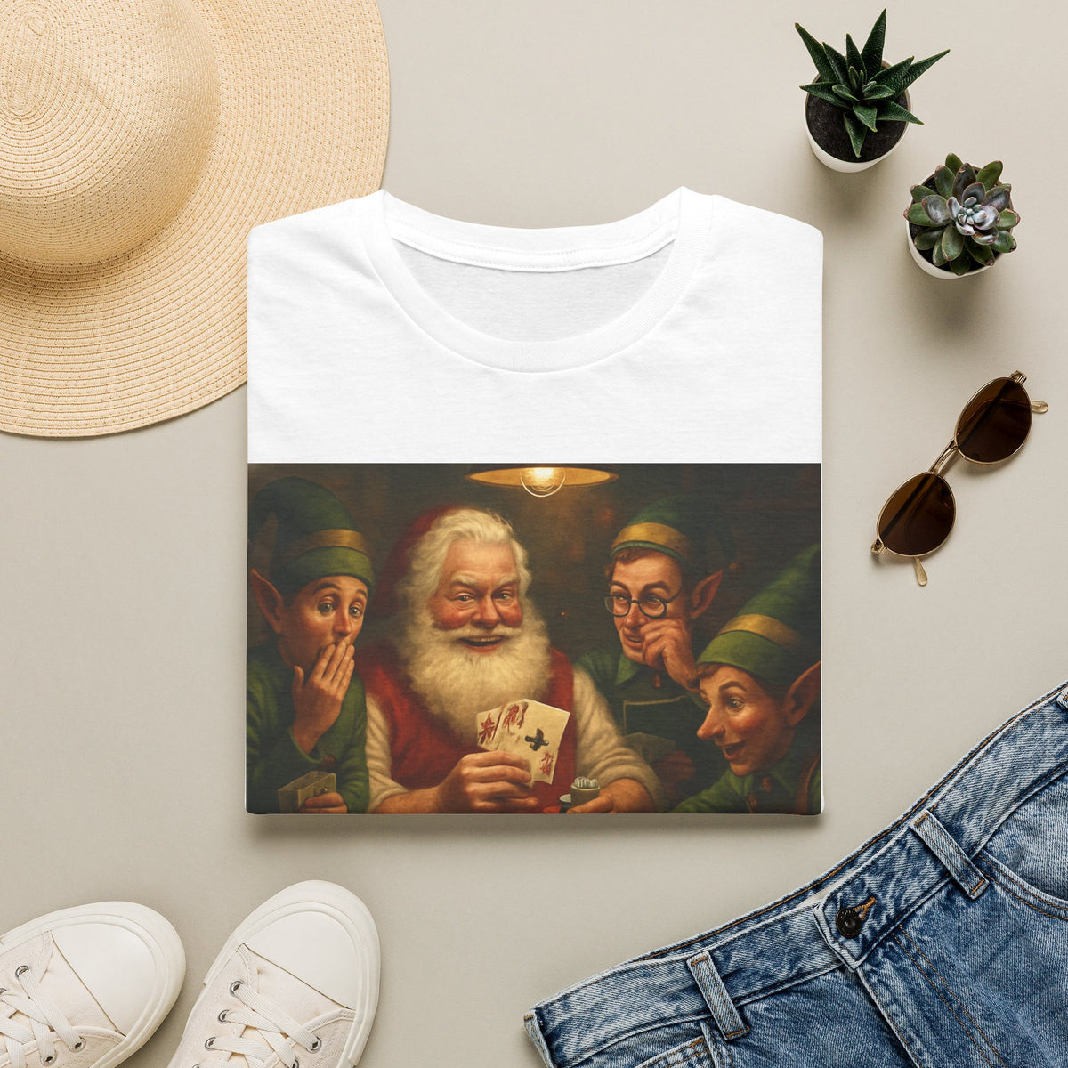 Santa Poker Night Christmas T-Shirt