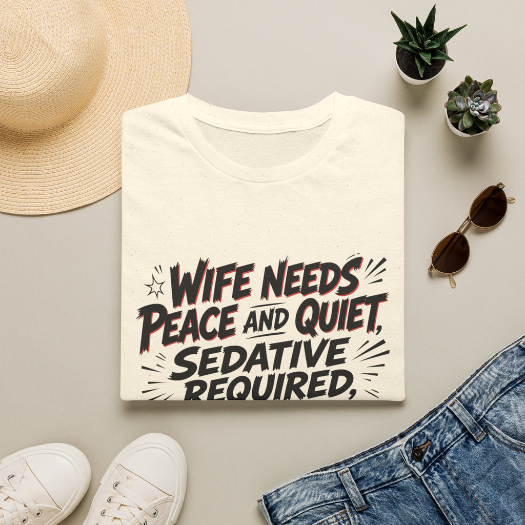Wife Needs Peace & Quiet T‑Shirt — Funny Sedative Required Graphic Tee