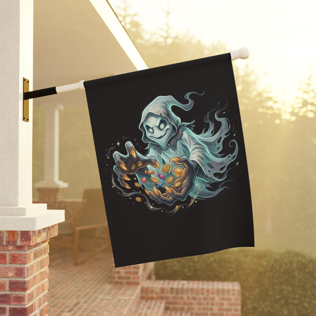 Teal Specter Halloween Garden & House Banner