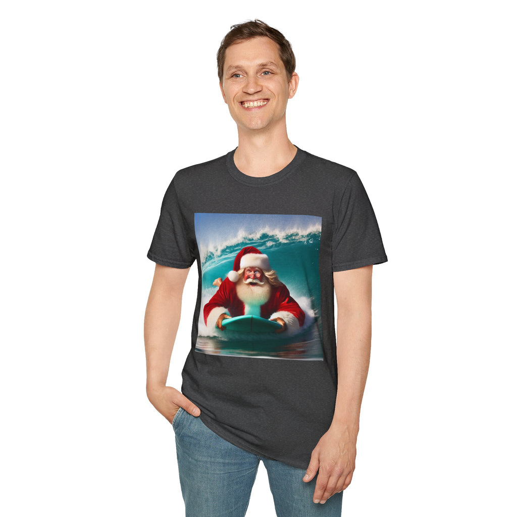 Surfing Santa T-Shirt — Funny Christmas Surf Holiday Tee