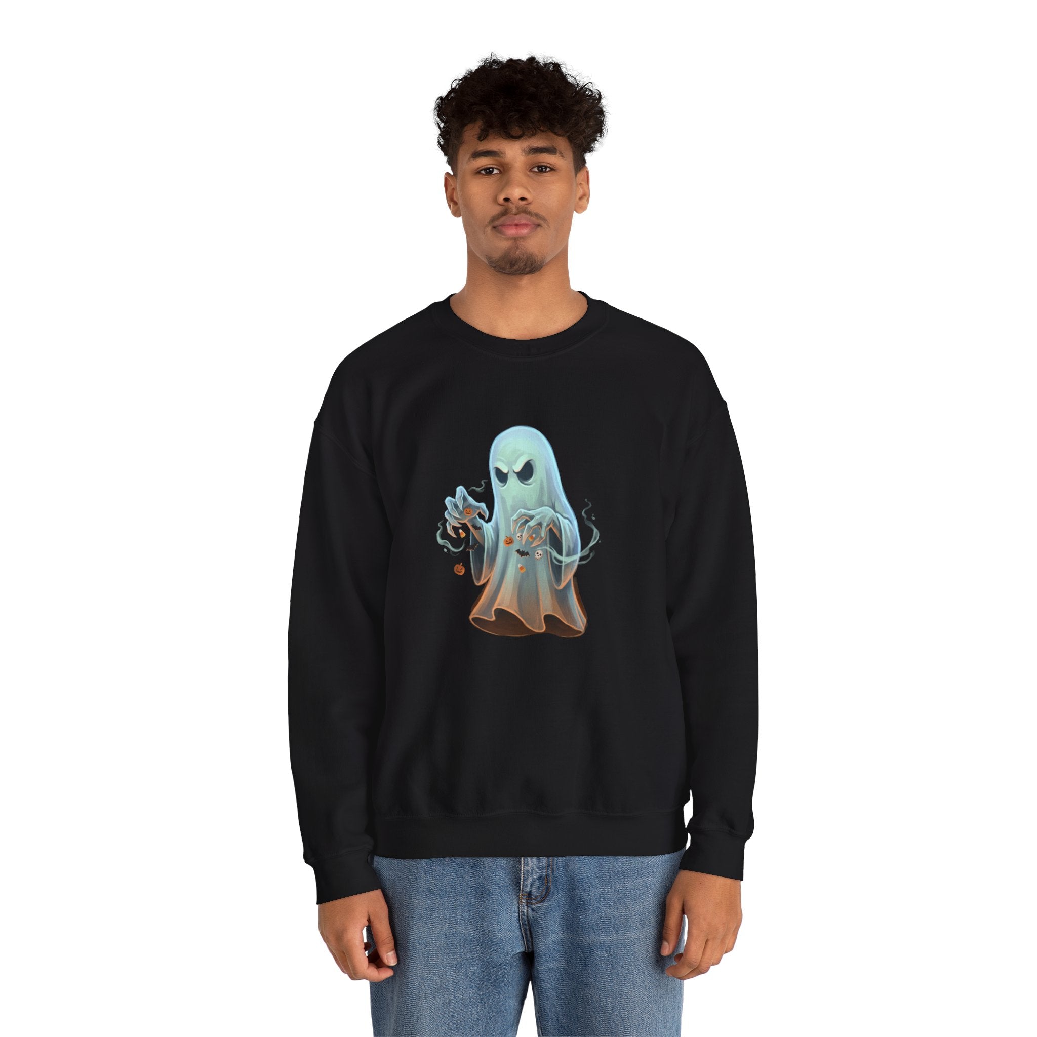 Grumpy Ghost Halloween Crewneck Sweatshirt