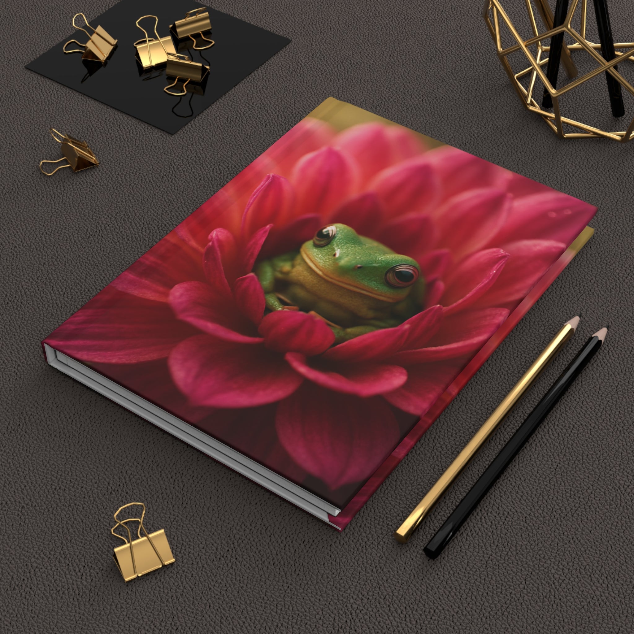 FROG IN A FLOWER Hardcover Journal Matte