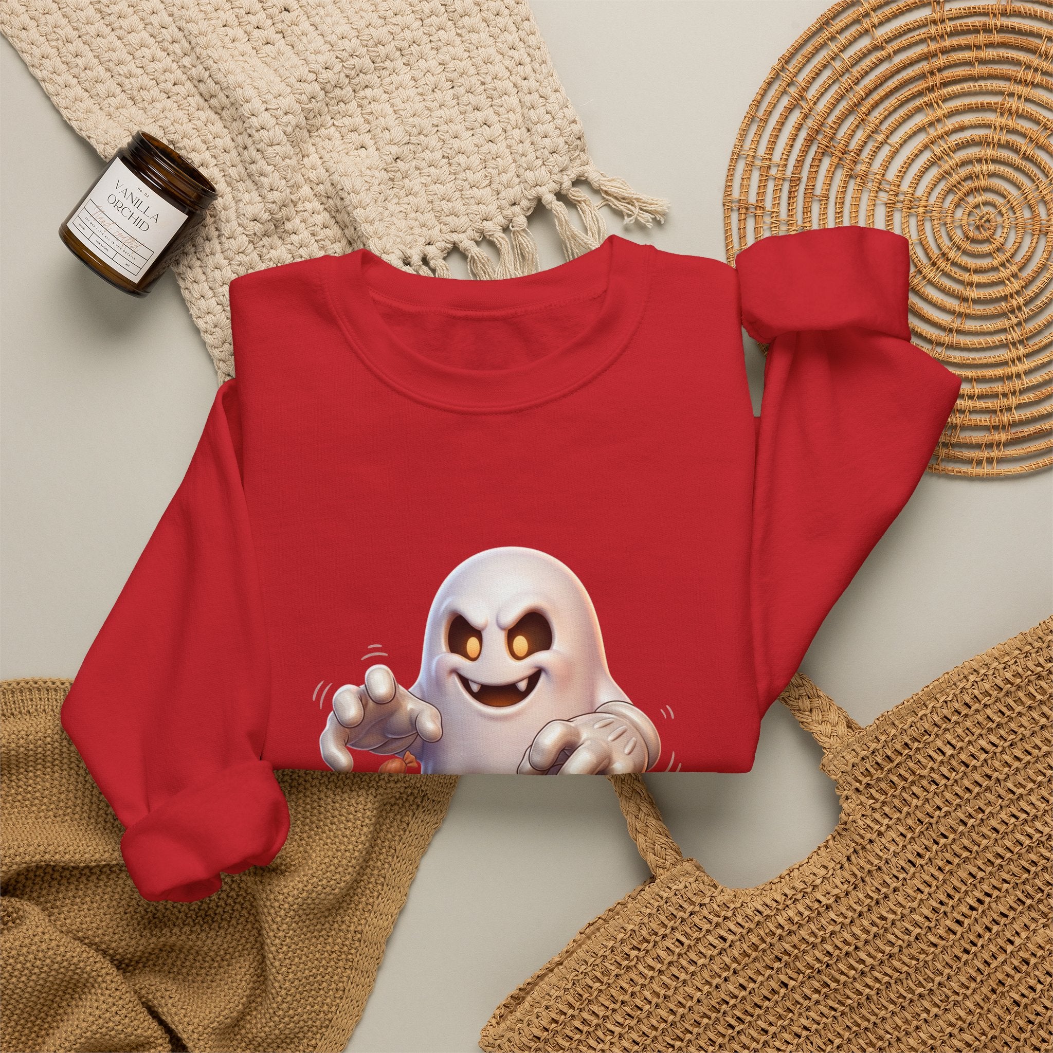 Candy Grabber Ghost Halloween Crewneck Sweatshirt