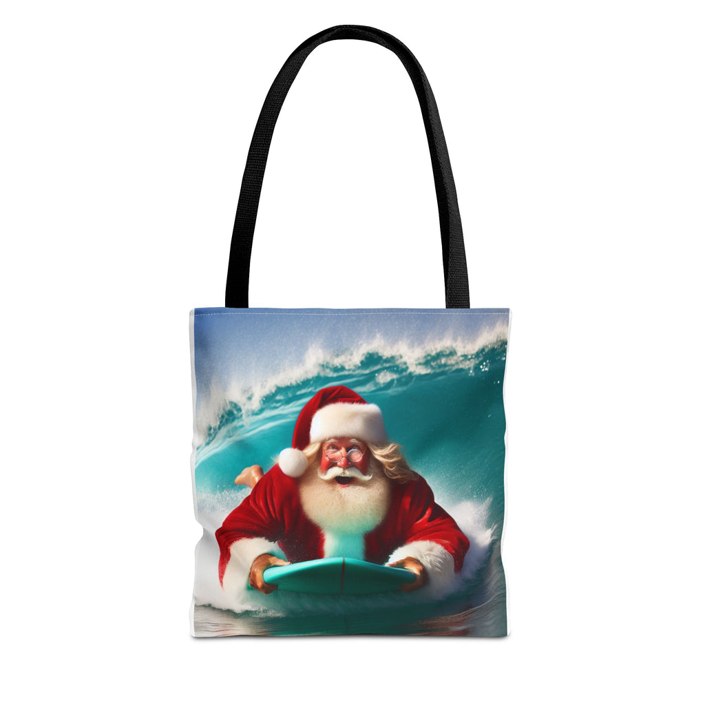 Christmas Surfing Santa Tote Bag – Festive Beach Holiday Shopper