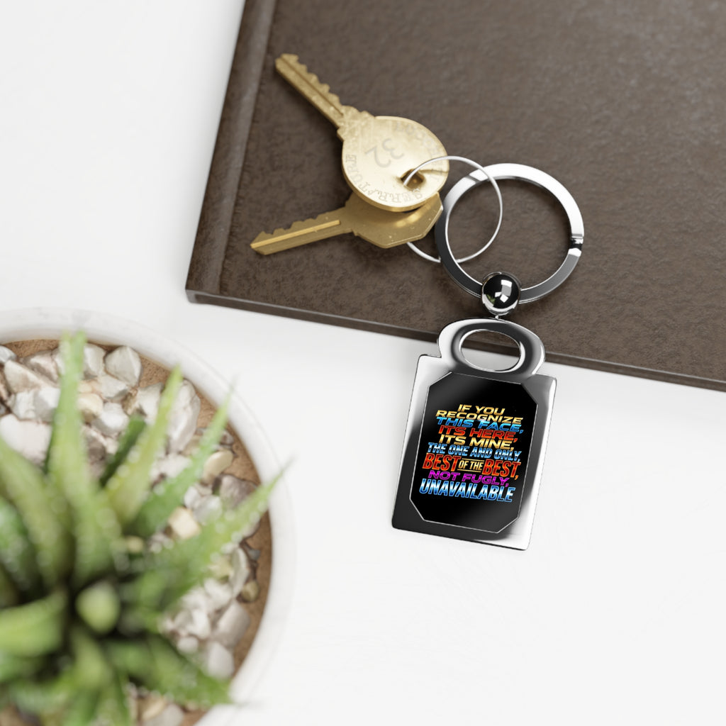 Personalized Rectangle Photo Keyring — Colorful Inspirational Quote Keychain