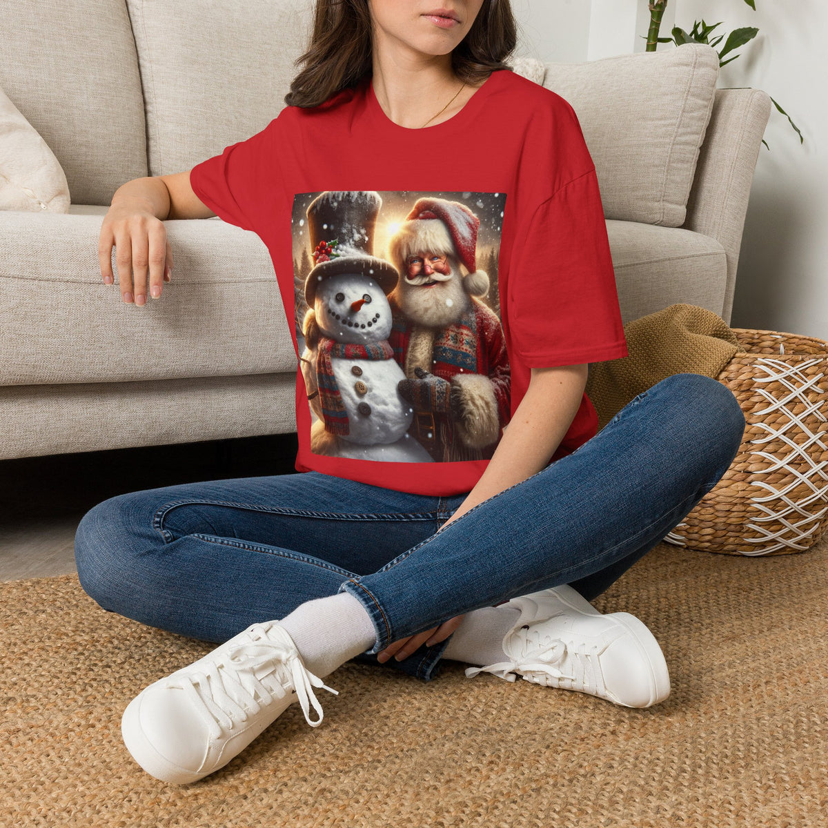 Christmas Santa & Snowman T-Shirt