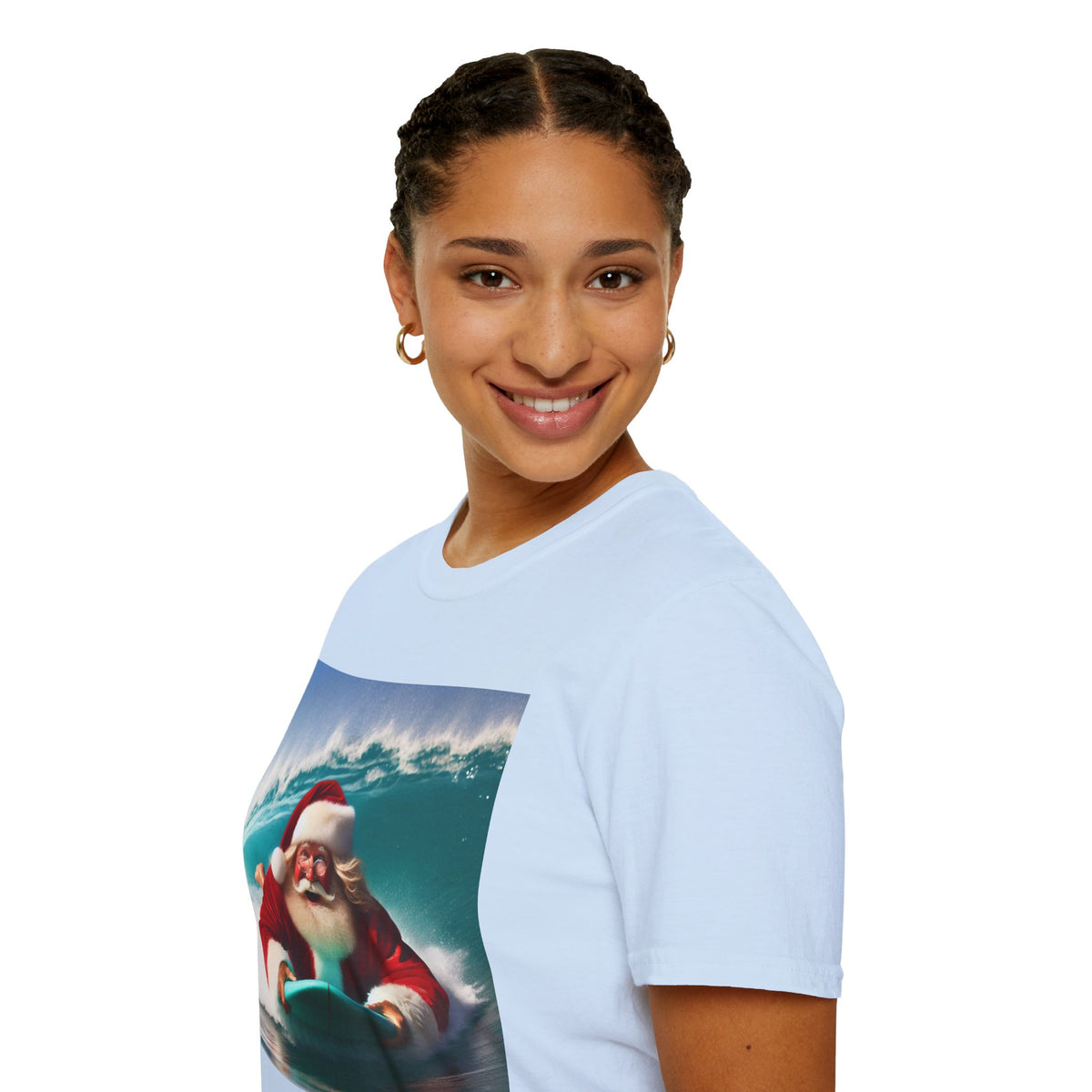 Surfing Santa T-Shirt — Funny Christmas Surf Holiday Tee