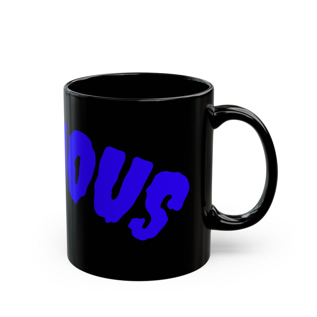 Bold Blue 'Vacuous' Black Coffee Mug — 11oz & 15oz