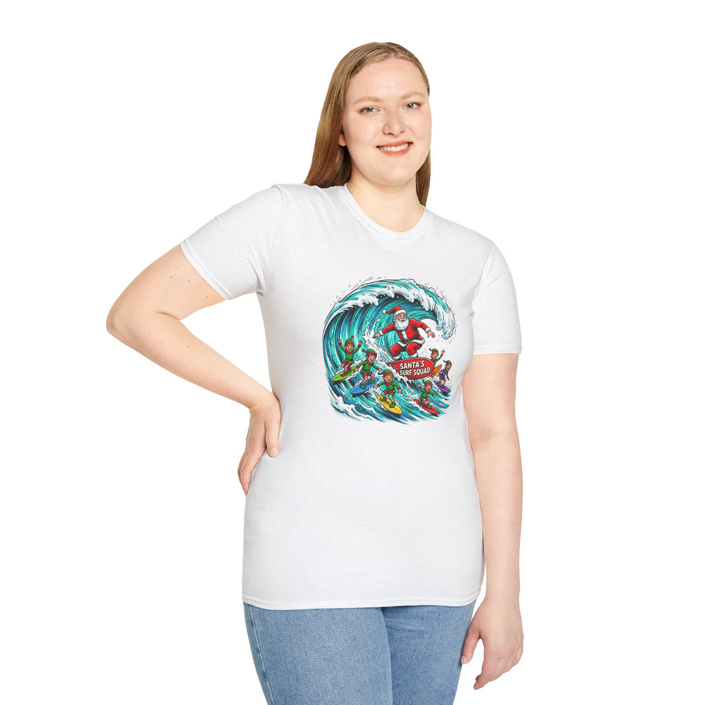 Santa’s Surf Christmas T-Shirt – Tropical Holiday Gift