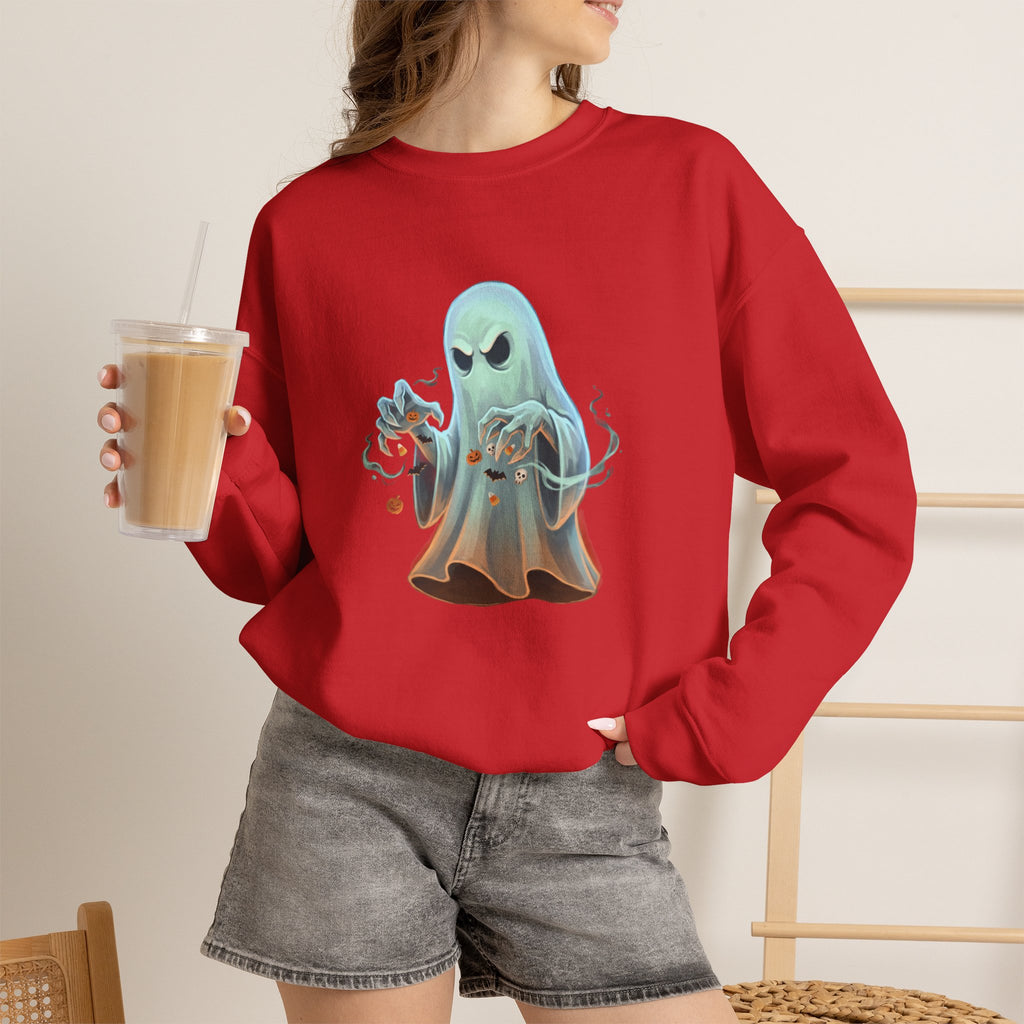 Grumpy Ghost Halloween Crewneck Sweatshirt