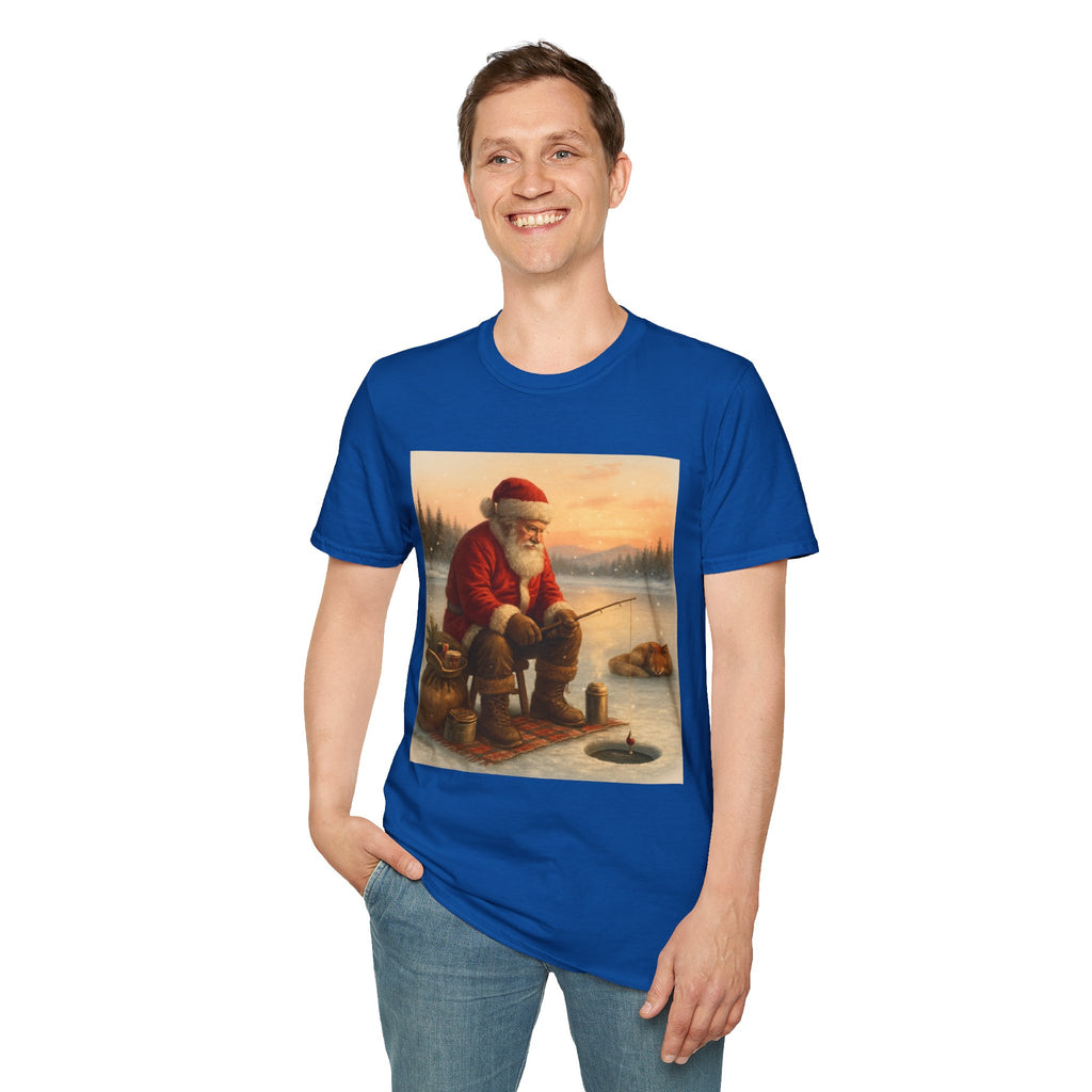 Santa Fishing Christmas T-Shirt