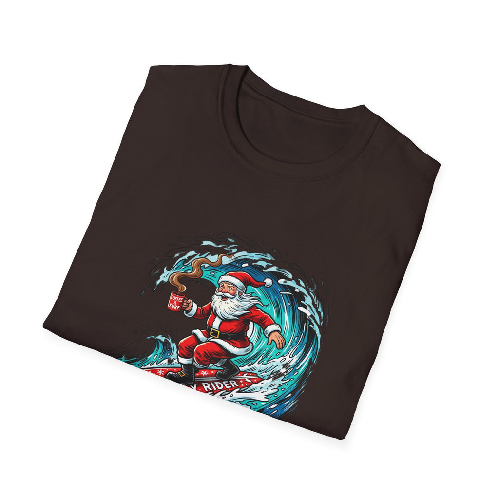 Santa Surfing T-Shirt — Surfing Santa Christmas Tee