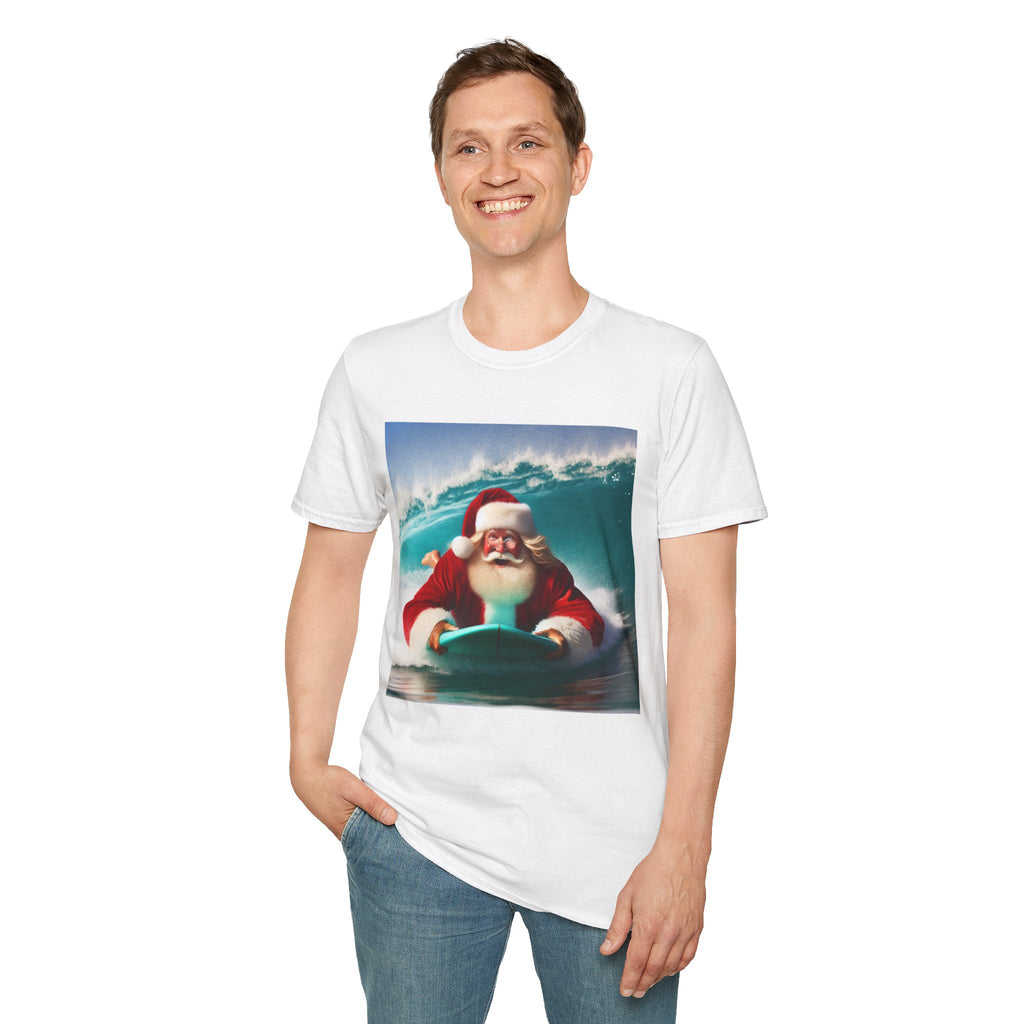 Surfing Santa T-Shirt — Funny Christmas Surf Holiday Tee