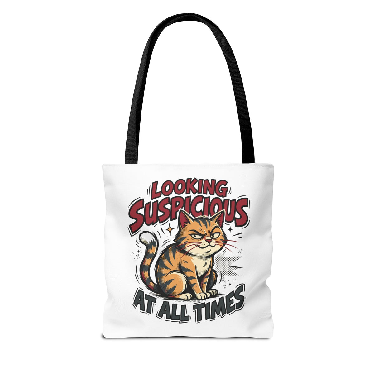 Looking Suspicious Cat Tote Bag - Funny Cat Lover Canvas Shopper