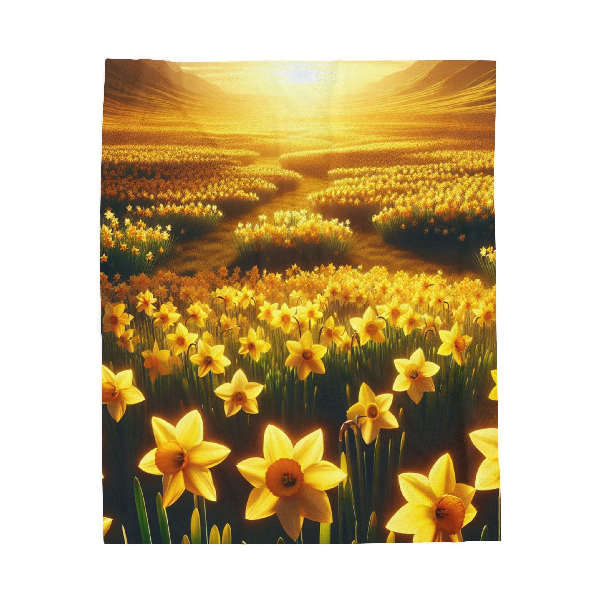Velveteen Plush Blanket - Daffodils